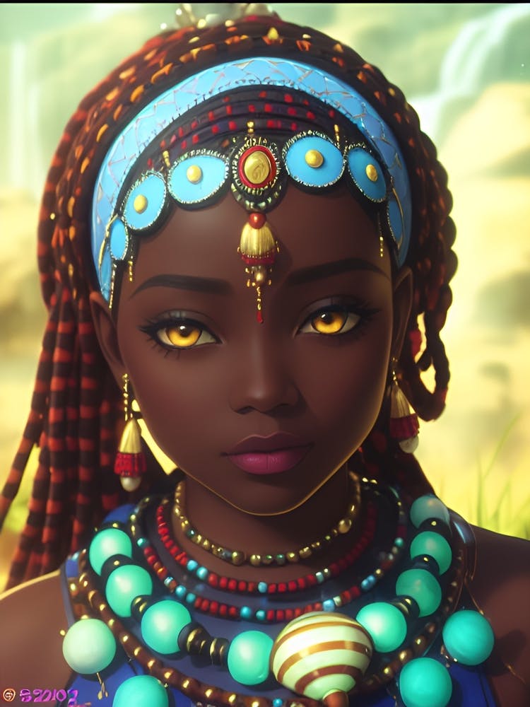 African Girl, Congo Luba tribal