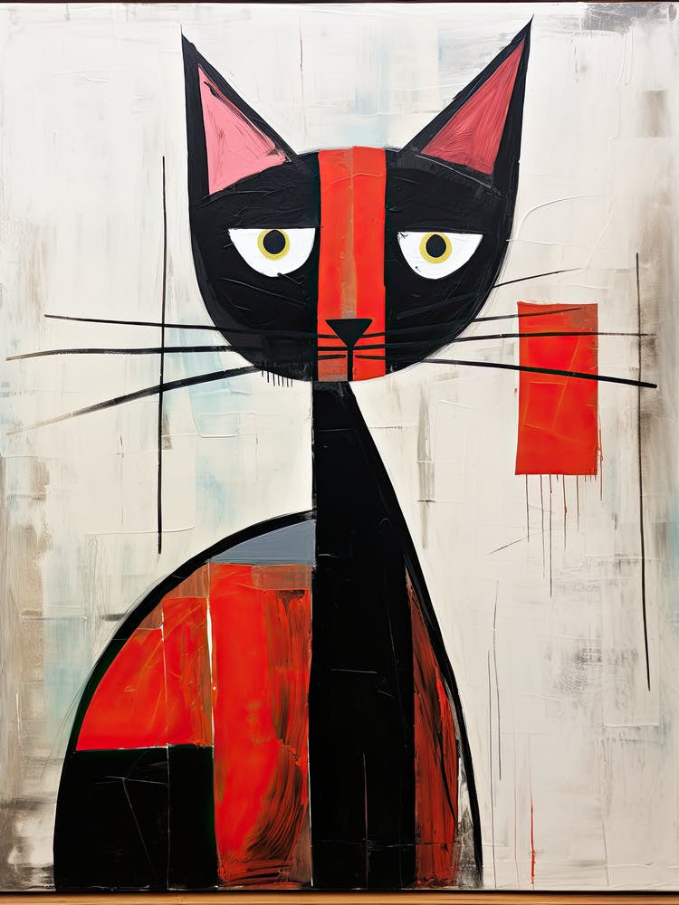 Cubist Chronicles: Minimalist Cat Impressions