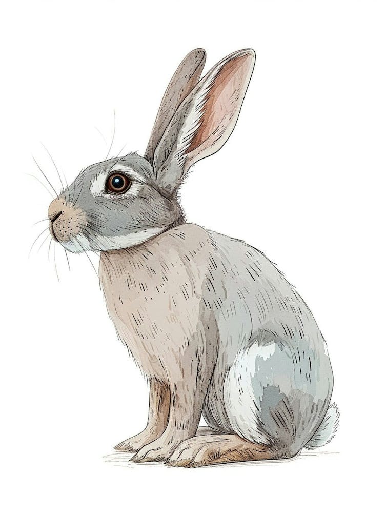 Polish Rex Rabbit Kids Illustration 2