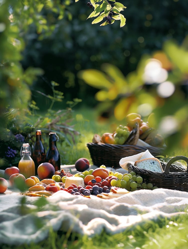 Scene Of A Bucolic Outdoor Picnic