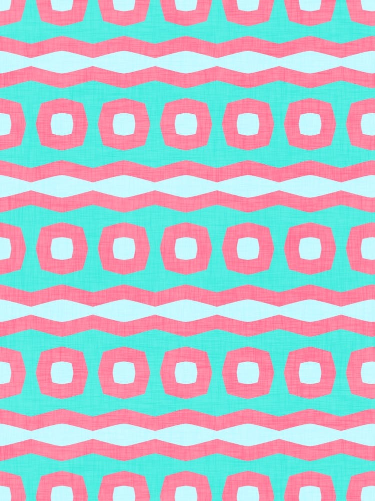 Modern Geometric Waves In Cotton Candy Shores