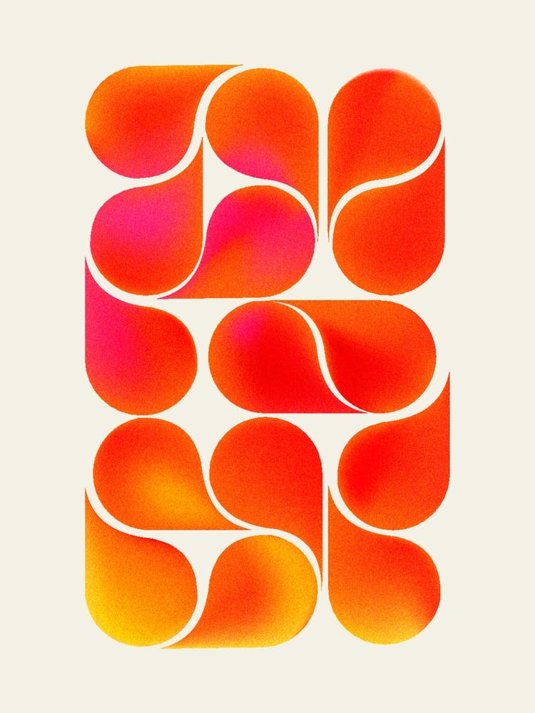 Playful  Orange And Yellow Shapes 