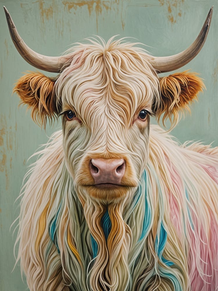 Rainbow Highland Cow no2
