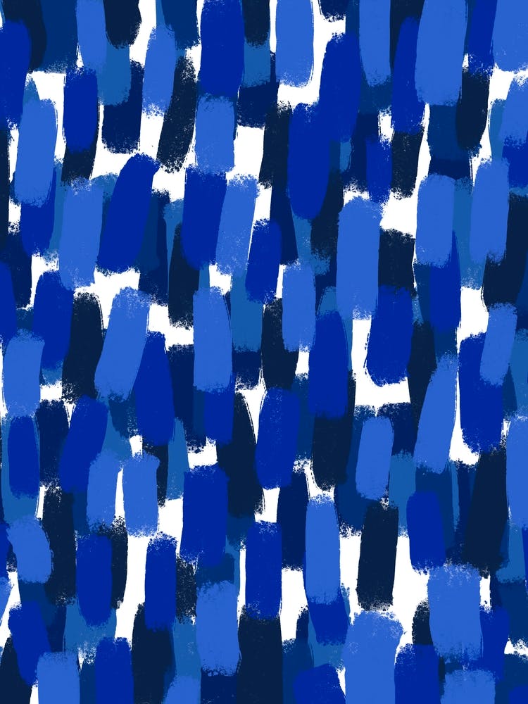 Blue And White Abstract Brush Strokes