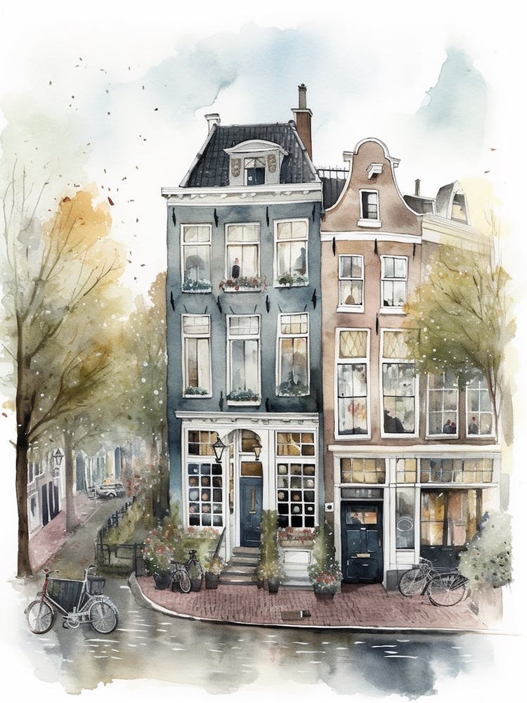 De Pijp Amsterdam Neighborhood Watercolour 4