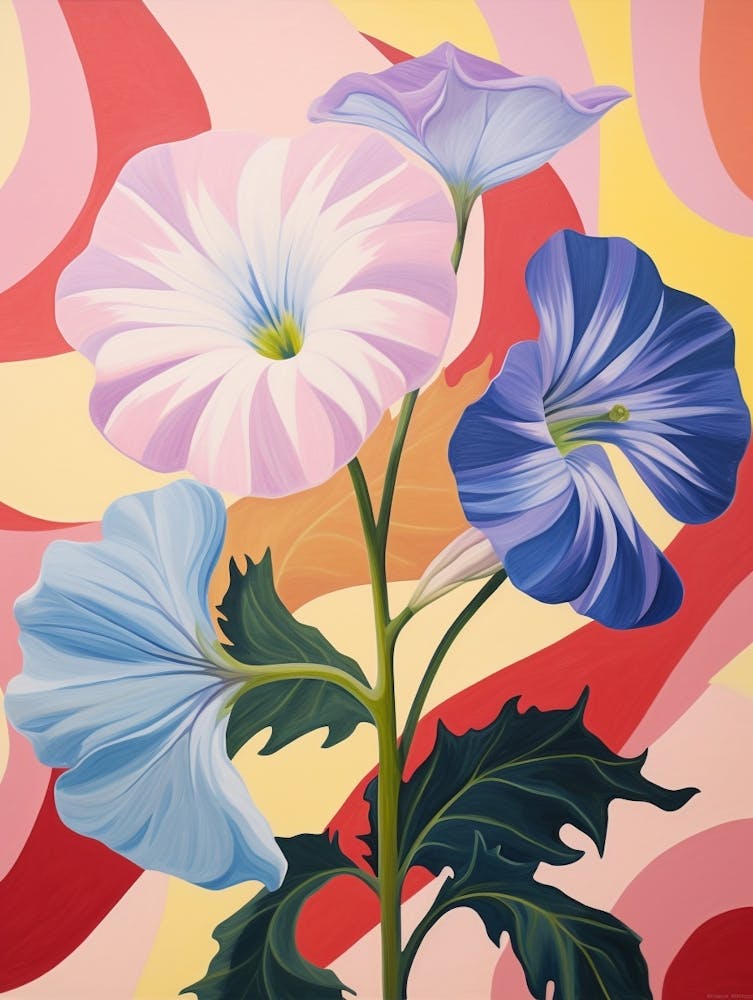Petunia 2 Hilma Af Klint Inspired Pastel Flower Painting