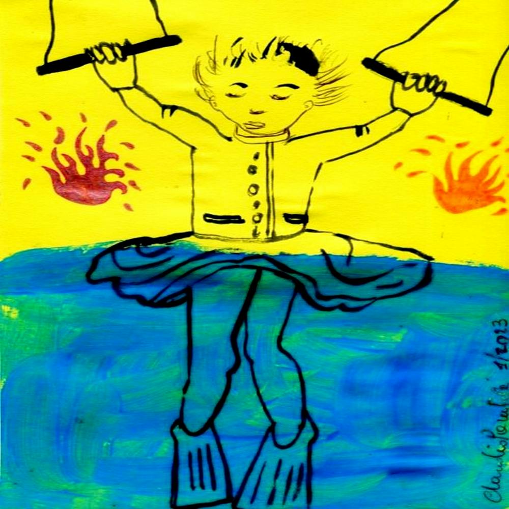 Painting2867 Ink,Acrylics,Pen On Cardboard Size 21cm X 29,5cm Year 2023