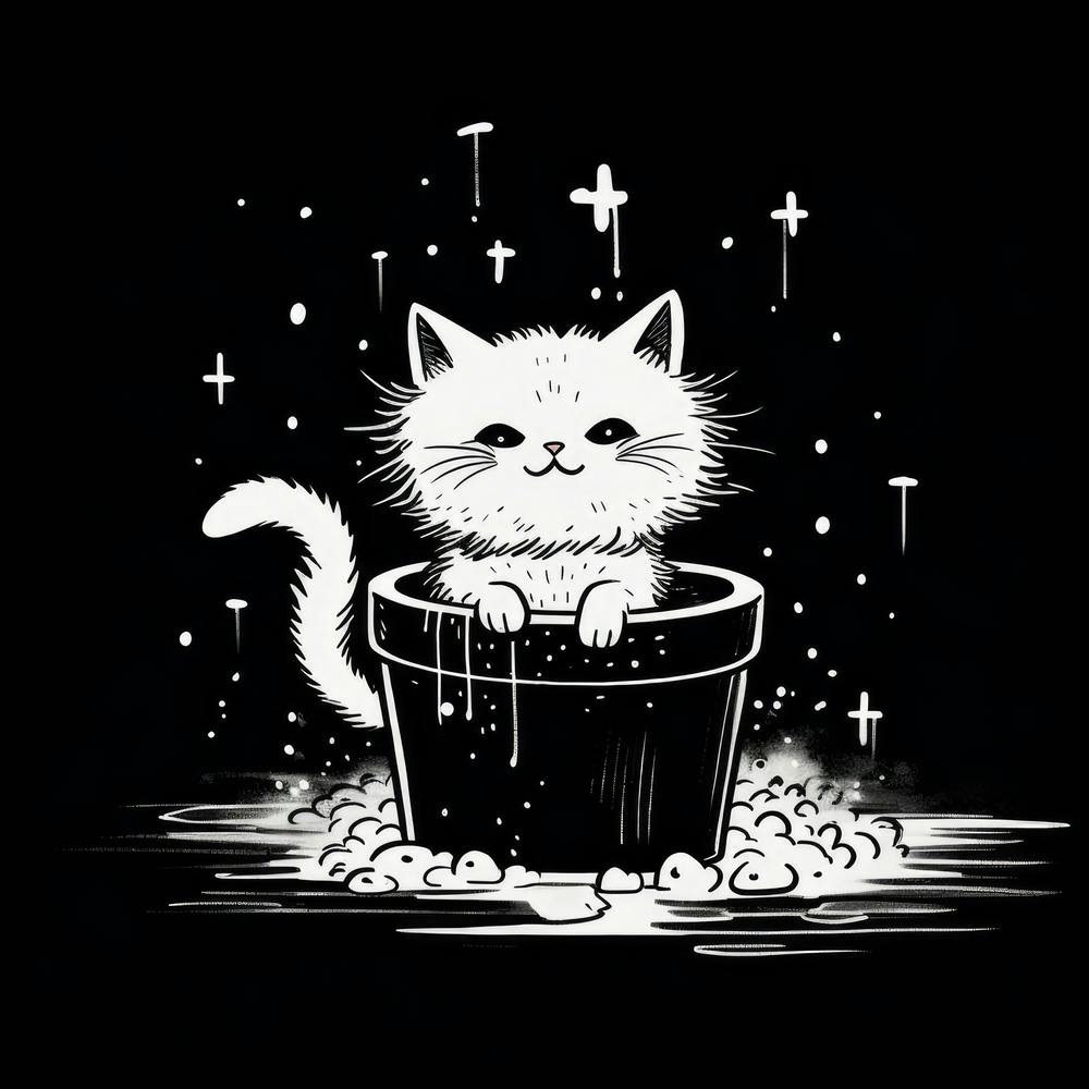 Chat Dans Un Seau