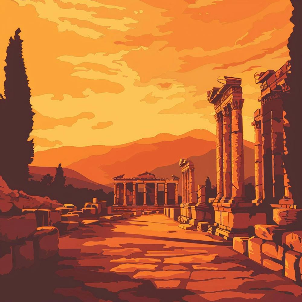 Sunset At Delphi