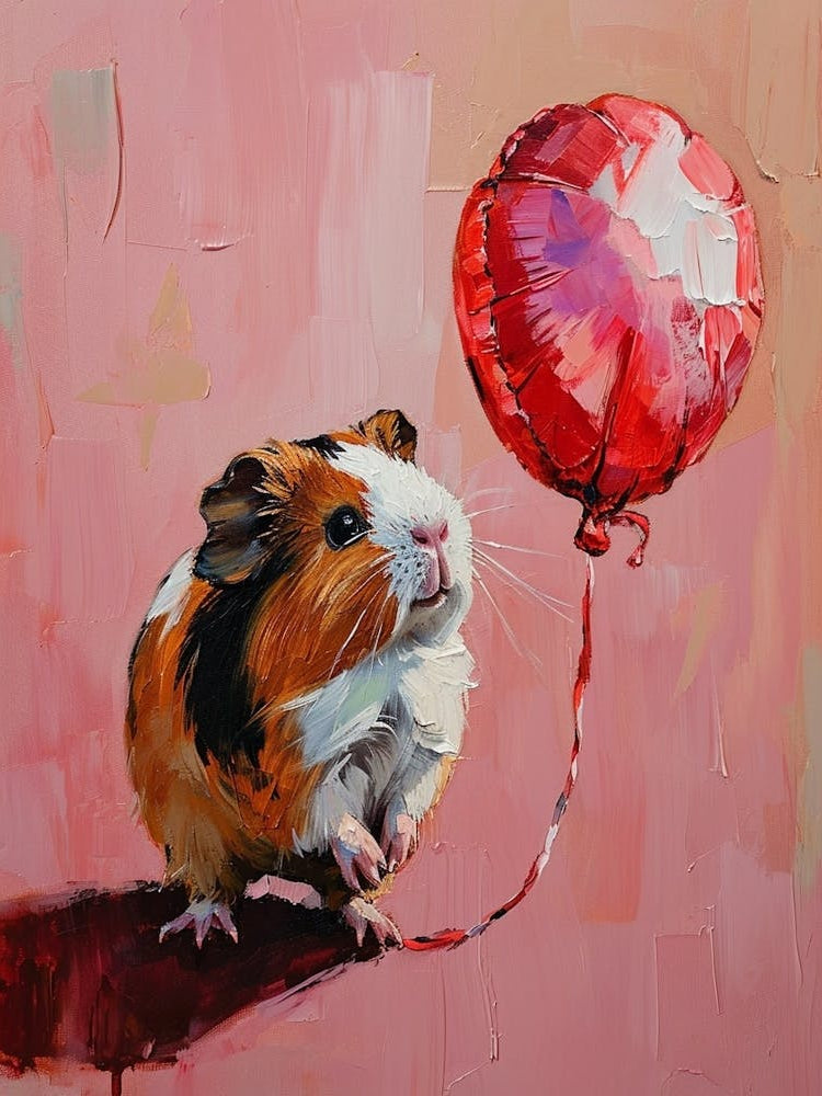 Cute Guinea Pig 3 With Balloon