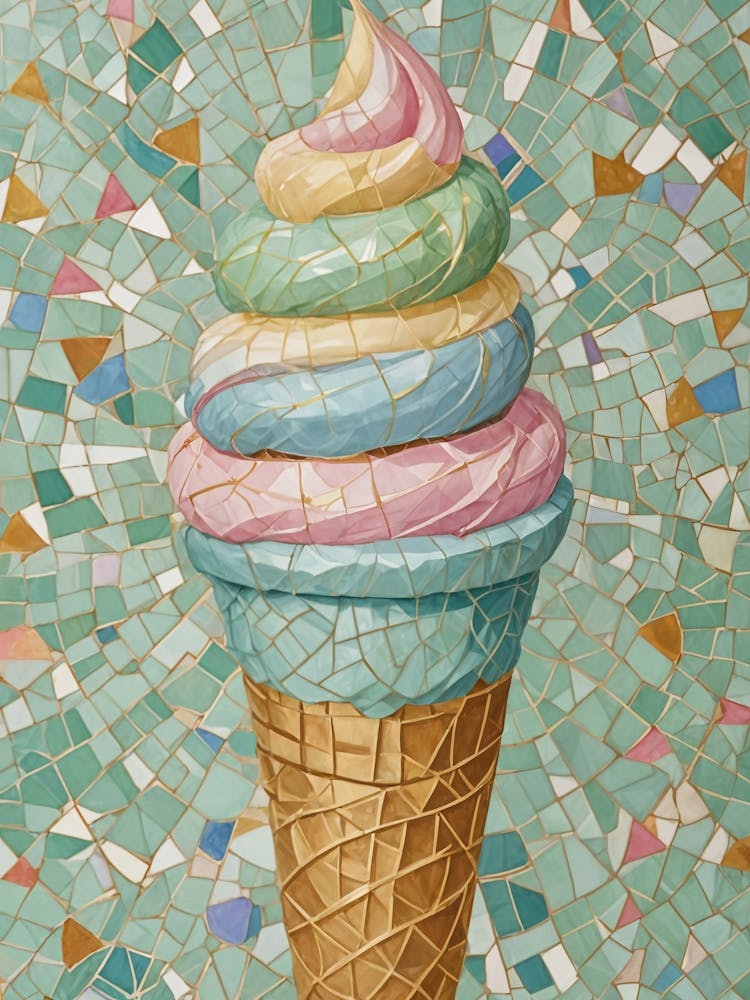 Mosaic Summer Ice Cream Cone no1