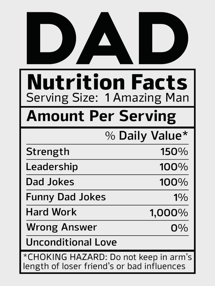 Funny Dad Nutrition Facts