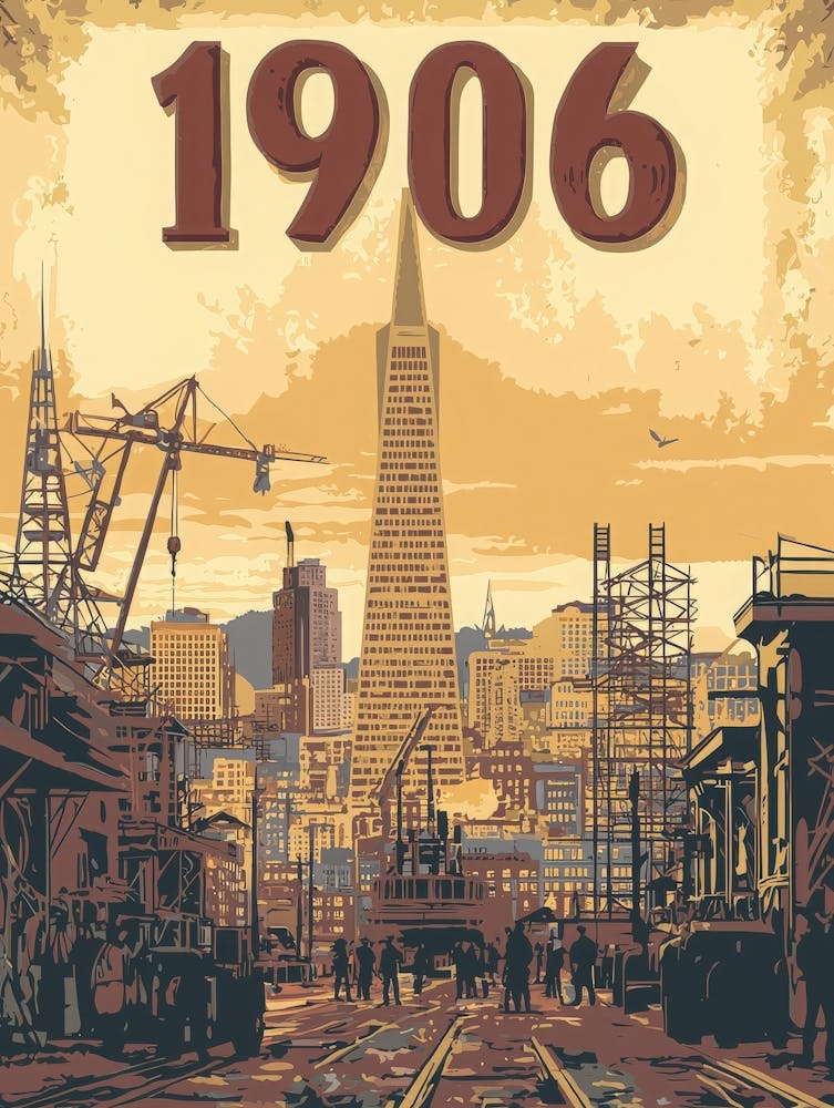 Aihrgdesign A Vintage Poster Depicting The Rebuilding Of San 3