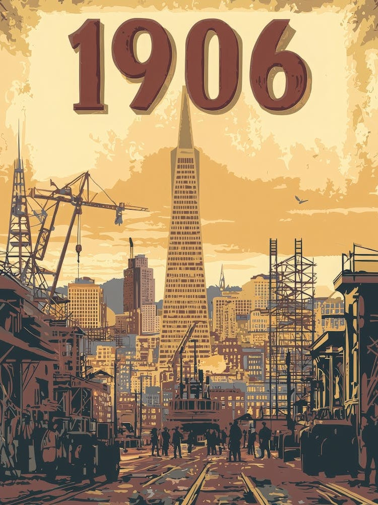 Aihrgdesign A Vintage Poster Depicting The Rebuilding Of San 3