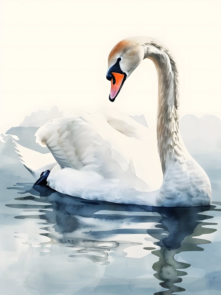 Watercolor Swan