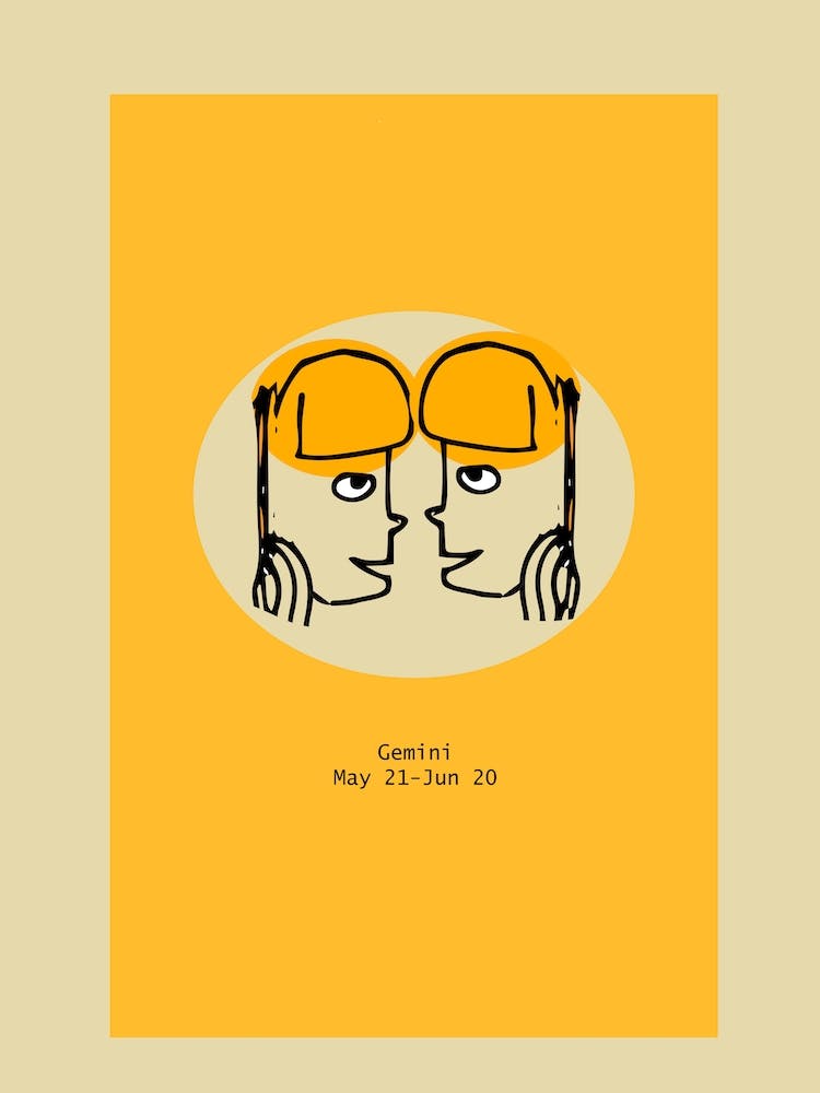 Retro Zodiac Gemini 