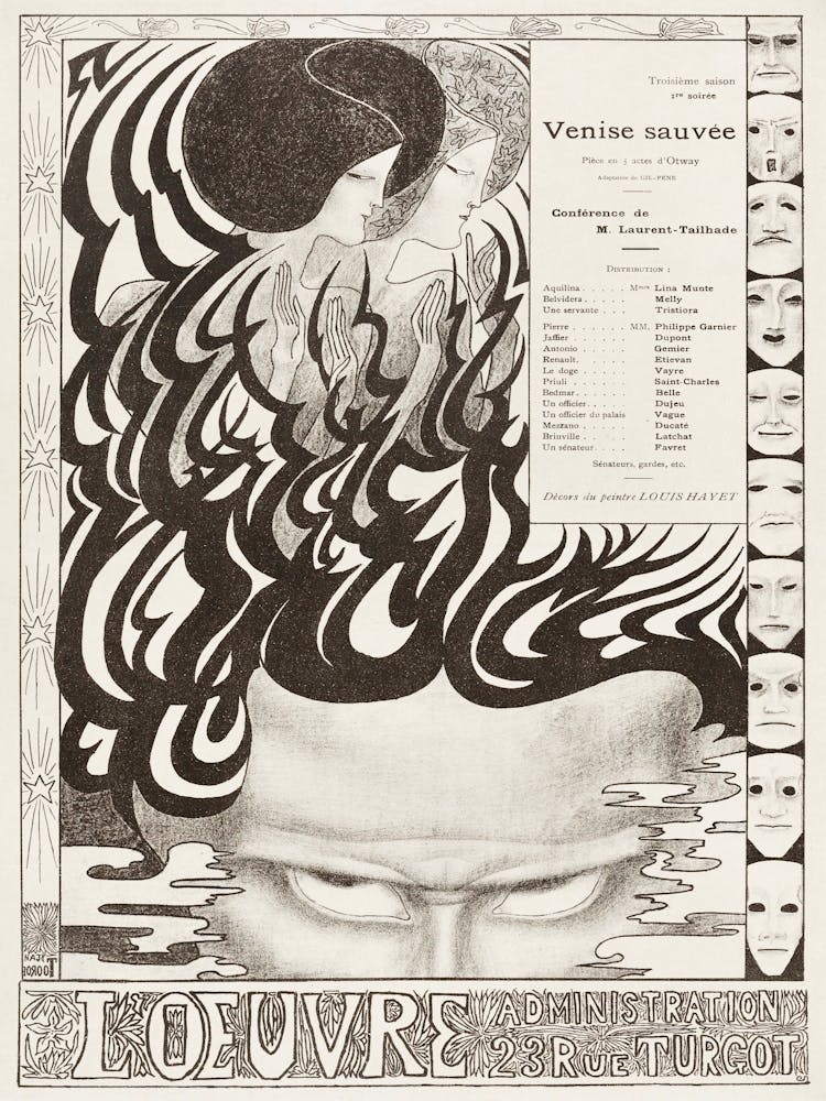 Theatre Programme For Venise Sauvée By Thomas Otway (1858–1928), Jan Toorop