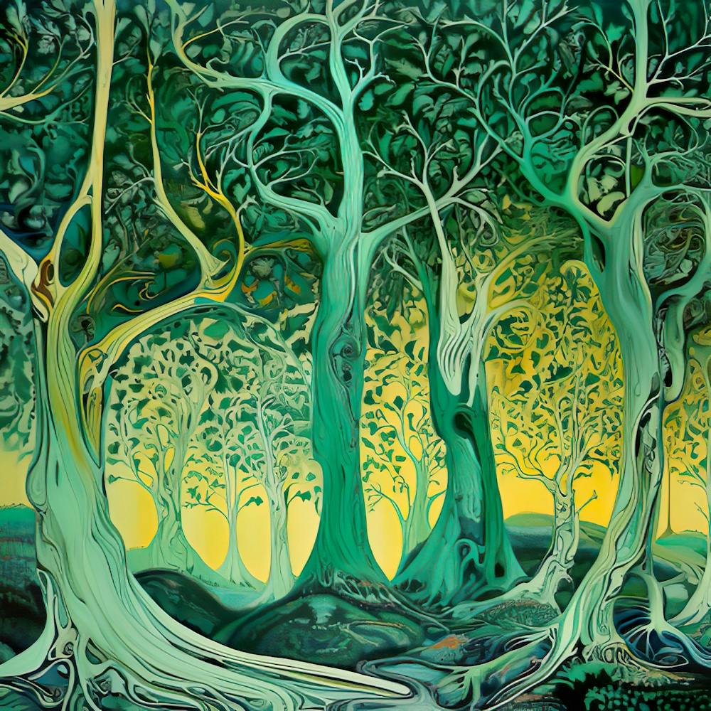 Trees Forest Mystical Forest Nature Junk Journal Scrapbooking Background Landscape
