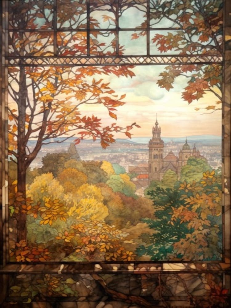 A Window View Of Vienna In The Style Of Art Nouveau 1