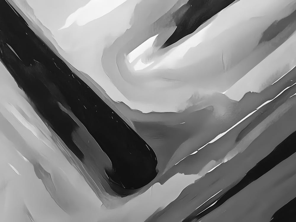 Abstract Black And White Painting 25