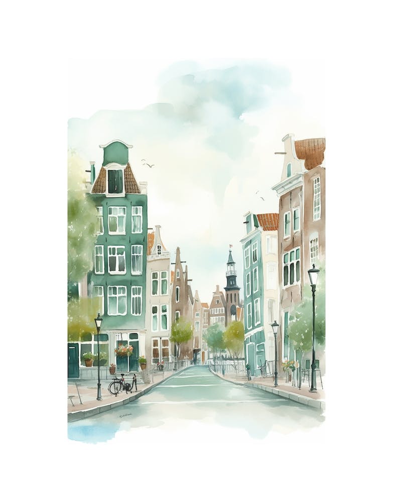 Amsterdamer Straßen Aquarell