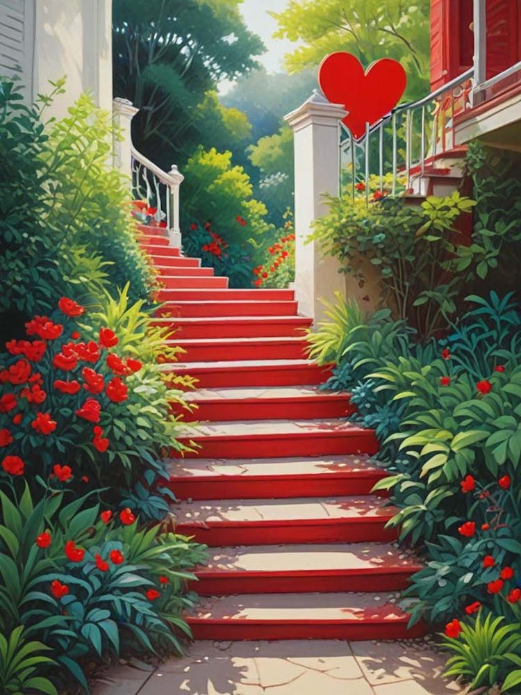 Colorful Stairway With Heart (9)