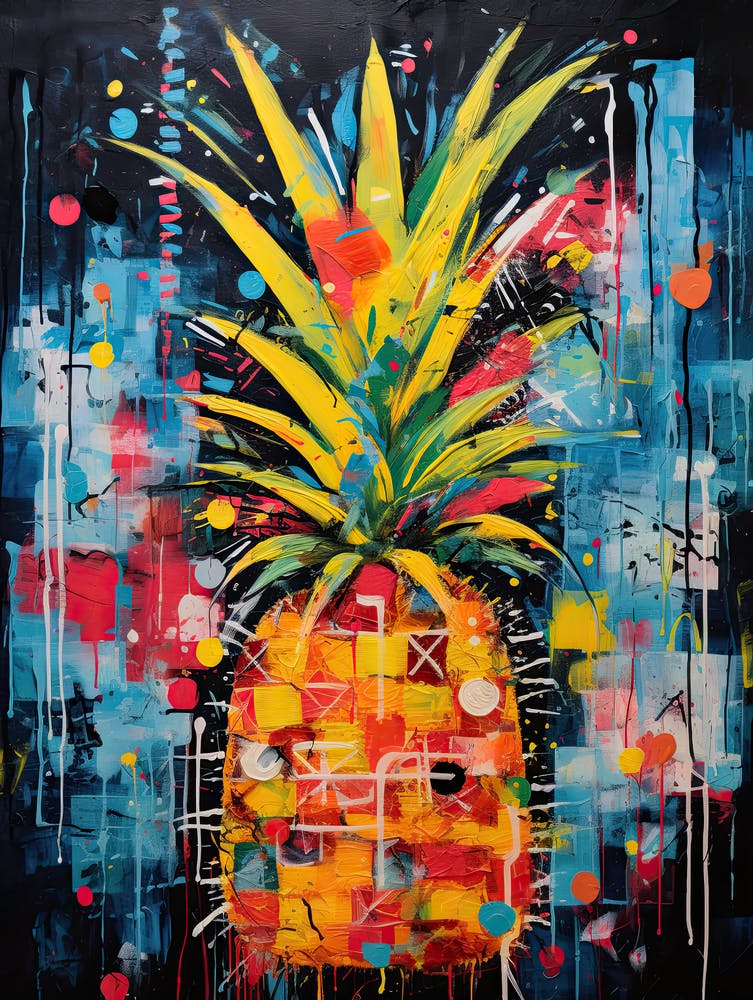 Surreal Street Pineapple: Basquiat's Influence