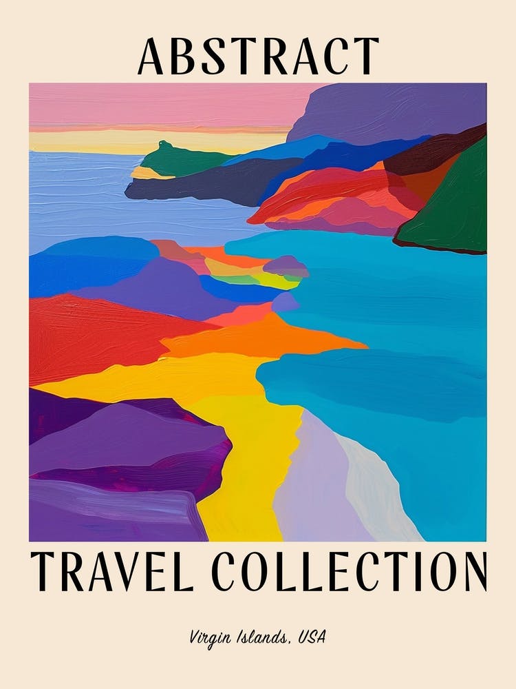 Abstract Travel Collection Poster Virgin Islands Us 2