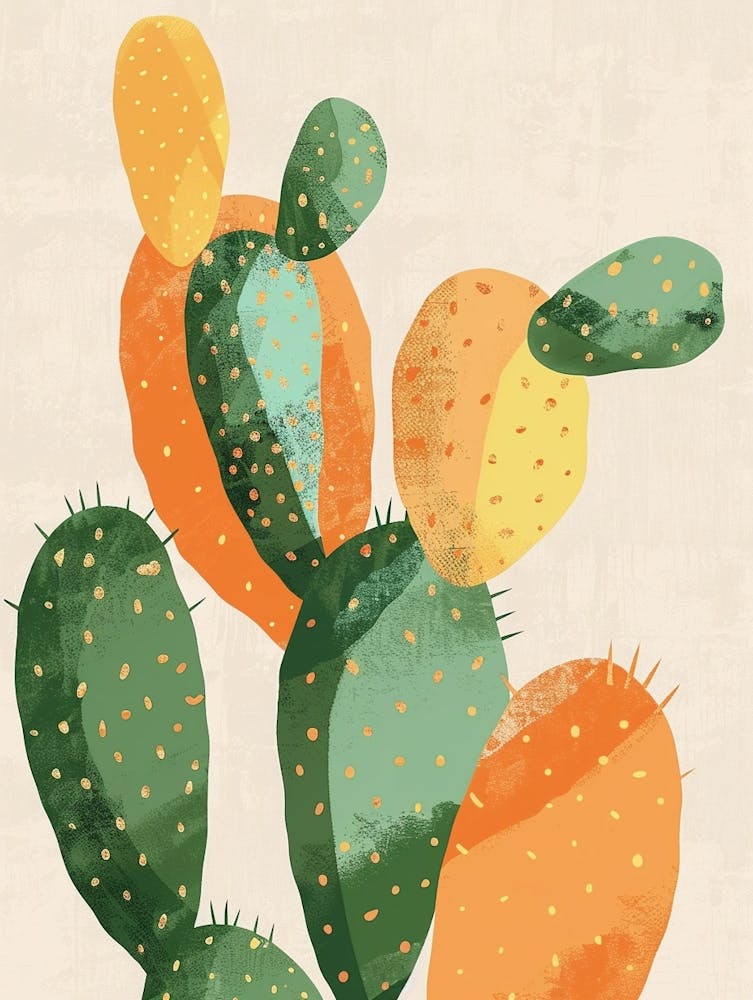 Crown Of Thorns Cactus Minimalist Abstract 4