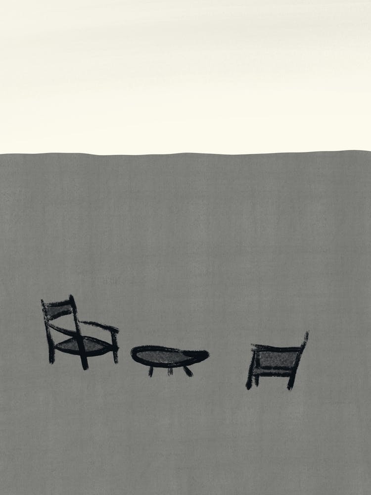 Three Chairs In The Sand