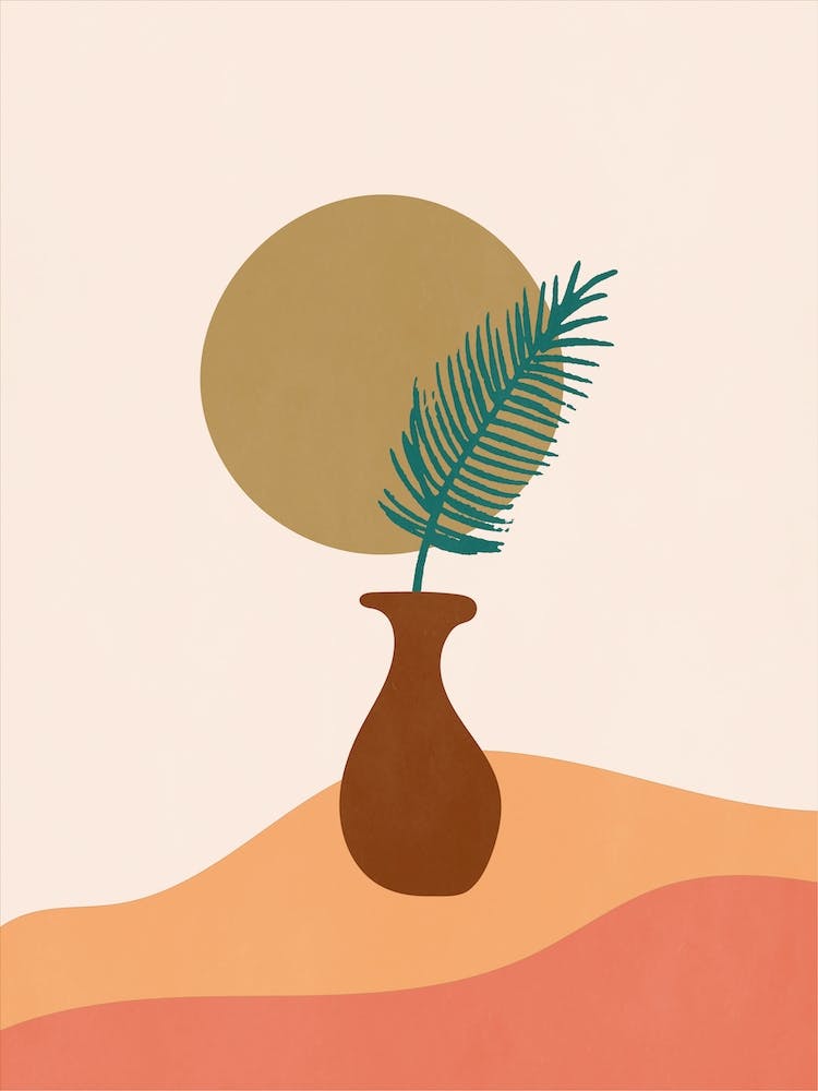Vase Feuille Désert du Milieu