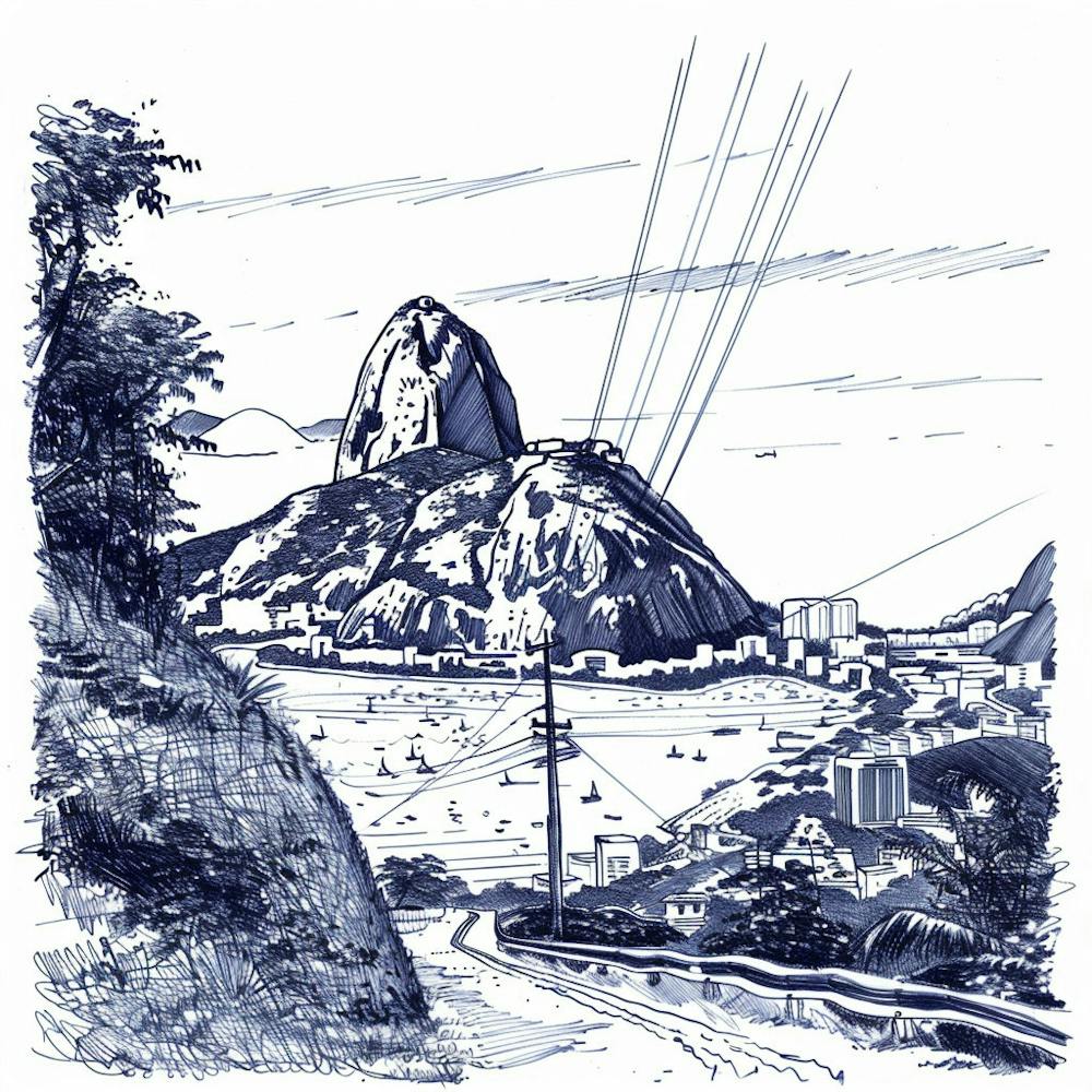A Sugarloaf Mountain In Rio De Janeiro Hand Draw 1719996060 4
