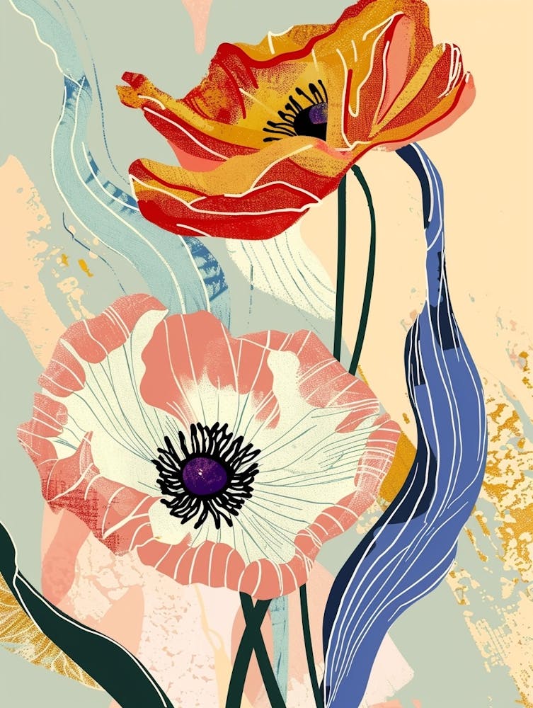 Colourful Flower Illustration Ranunculus 4
