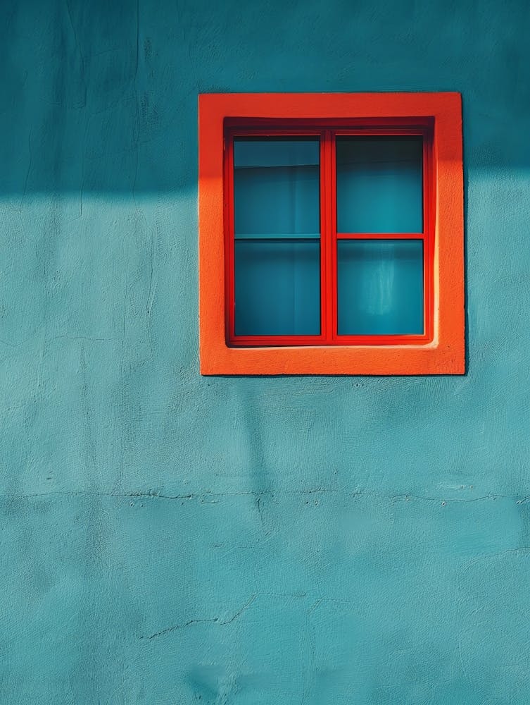 Window On A Blue Wall