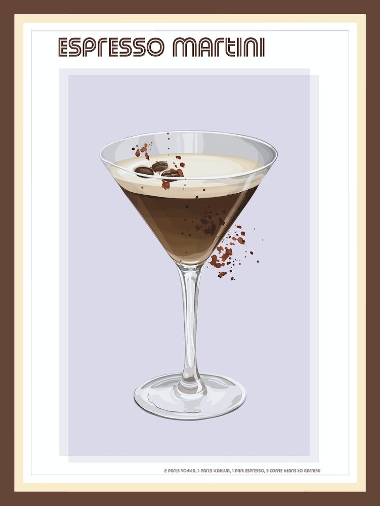 Espresso Martini Splatter Cocktail Print