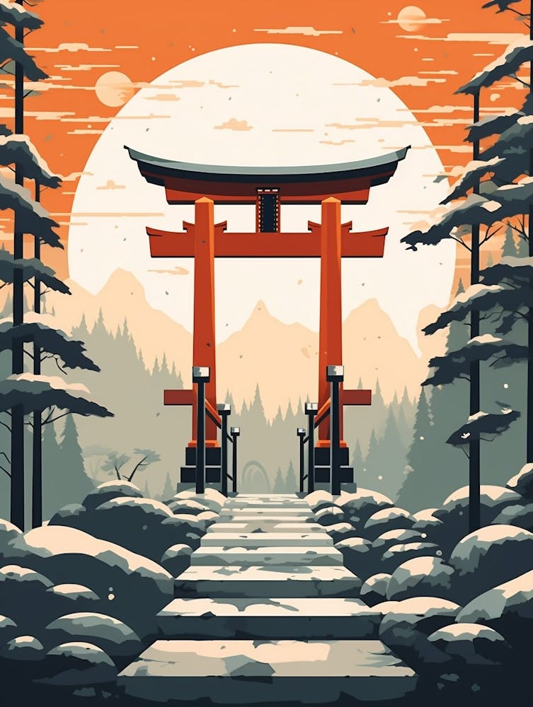 Torii Gates Japanese Illustration 12