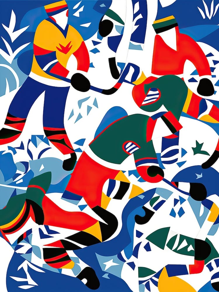 Ice Hockey In The Style Of Matisse 2