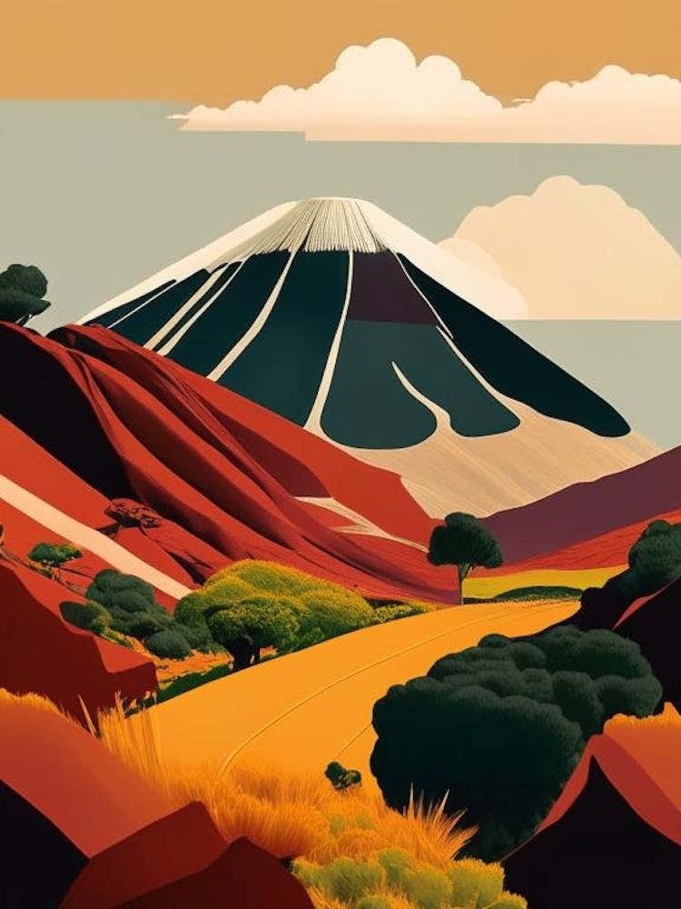 Timanfaya National Park Spain Retro