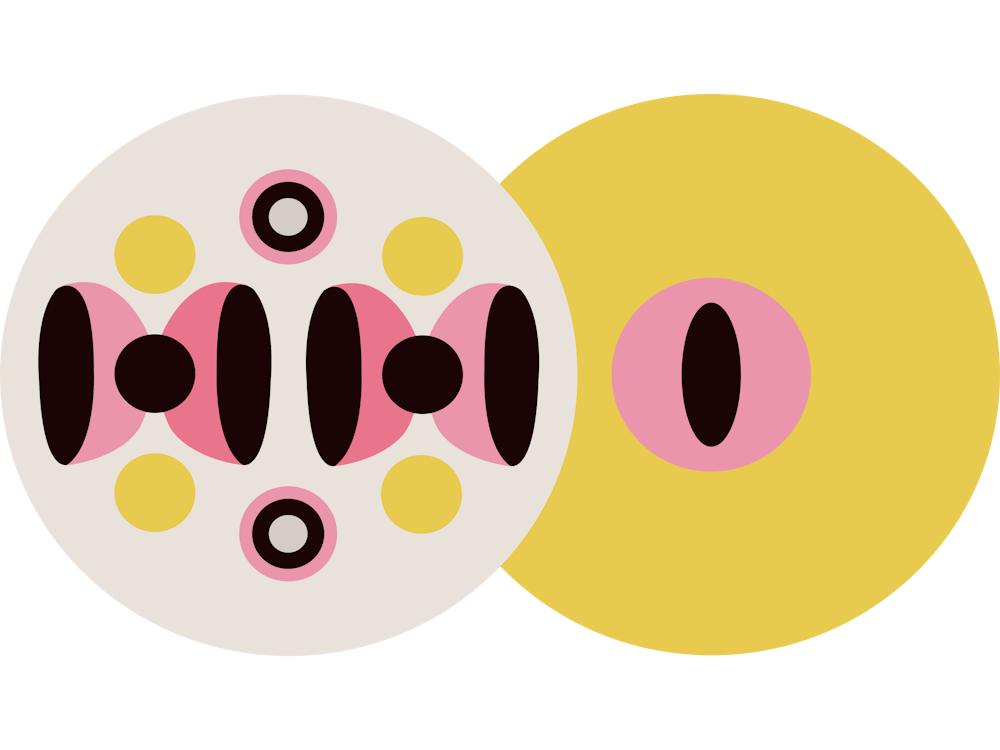 Pink Retro Lamps Motif