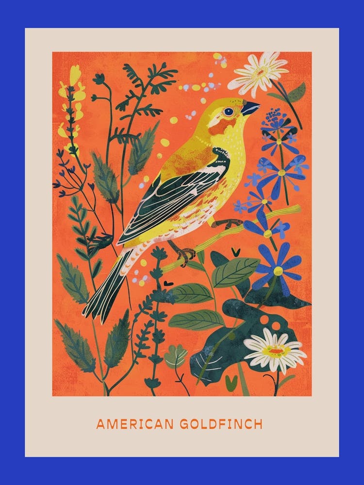 Spring Birds Poster American Goldfinch 1