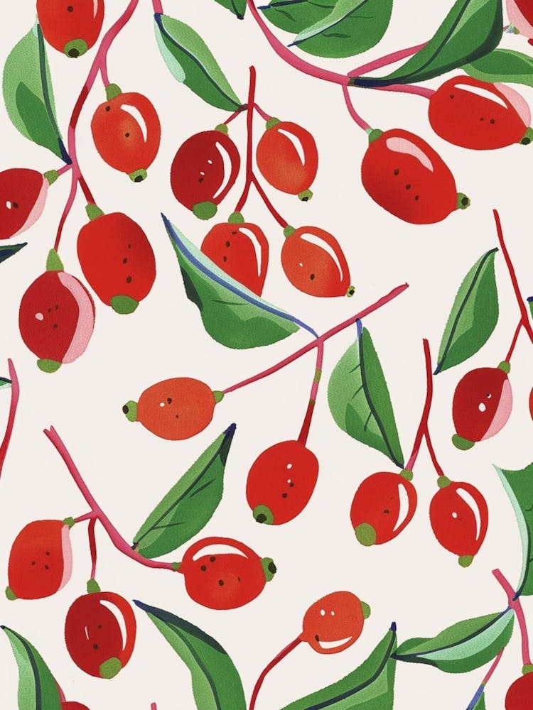 Cranberry-Muster Illustration 3