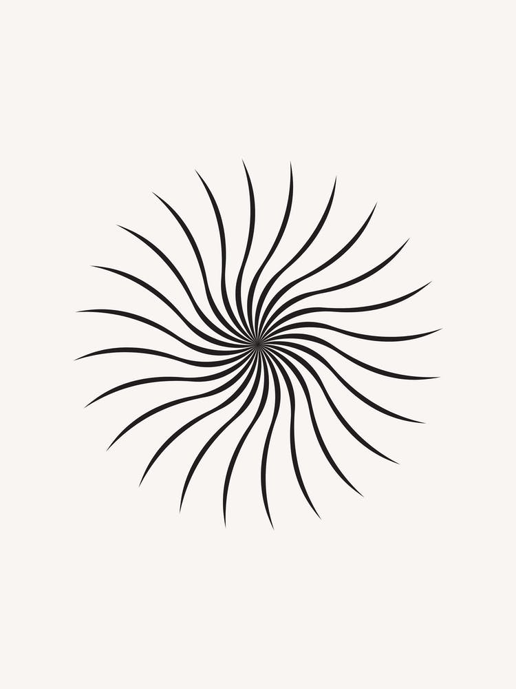 Midcentury Modern Sun B&W