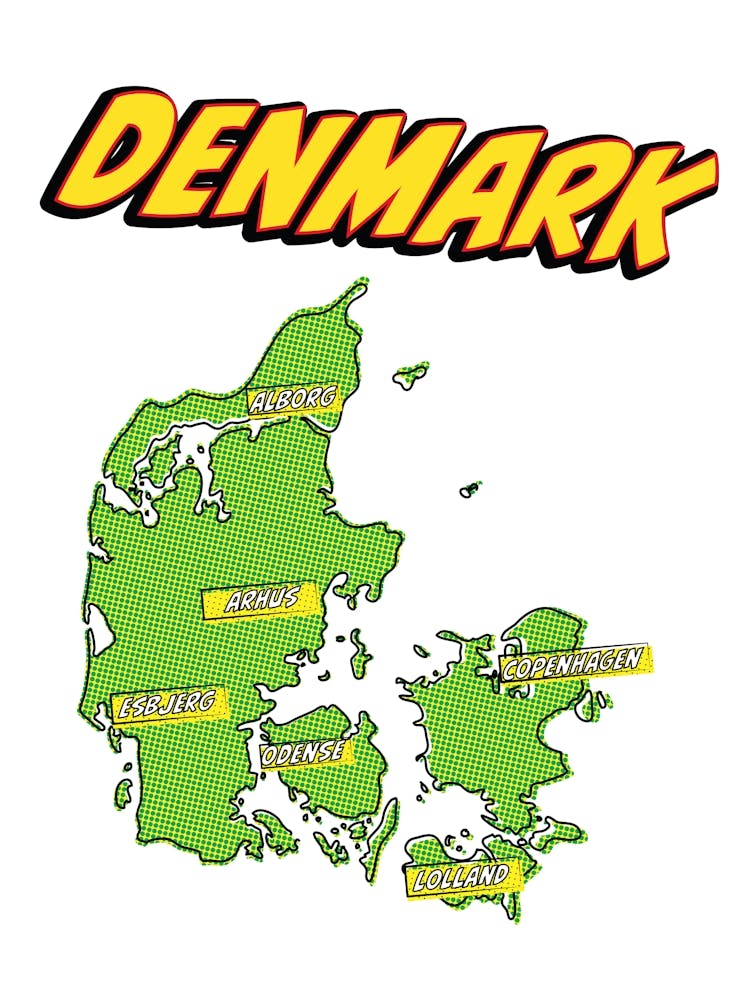 Denmark Pop Art Map 1