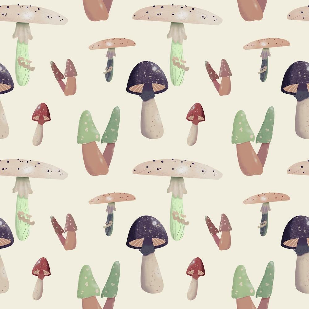 Mushroom Pattern Crème