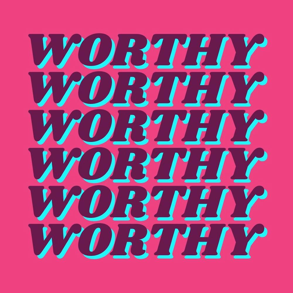 I Am Worthy Retro Groovy Affirmation Print 2
