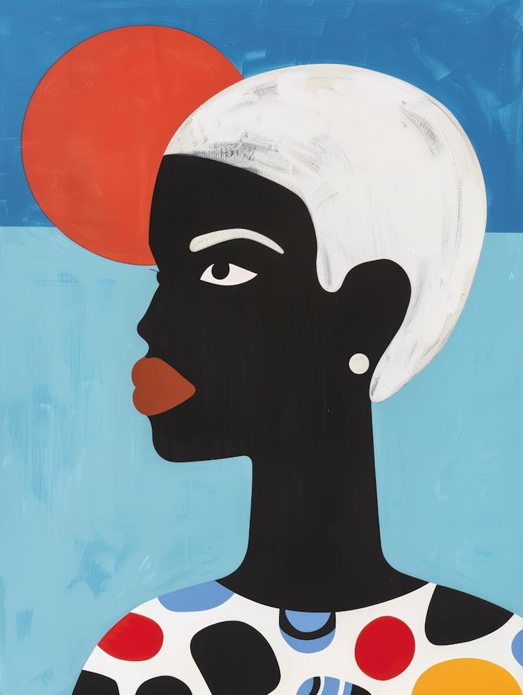 African Woman With Polka Dots
