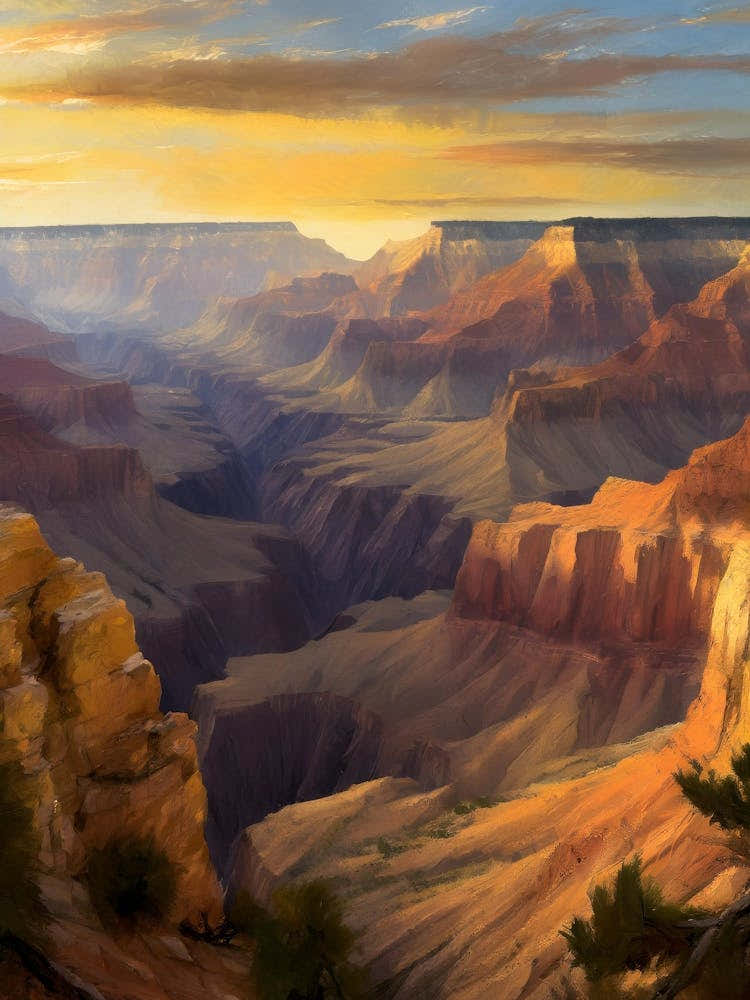 Majestic View Of The Grand Canyon At Sunrise