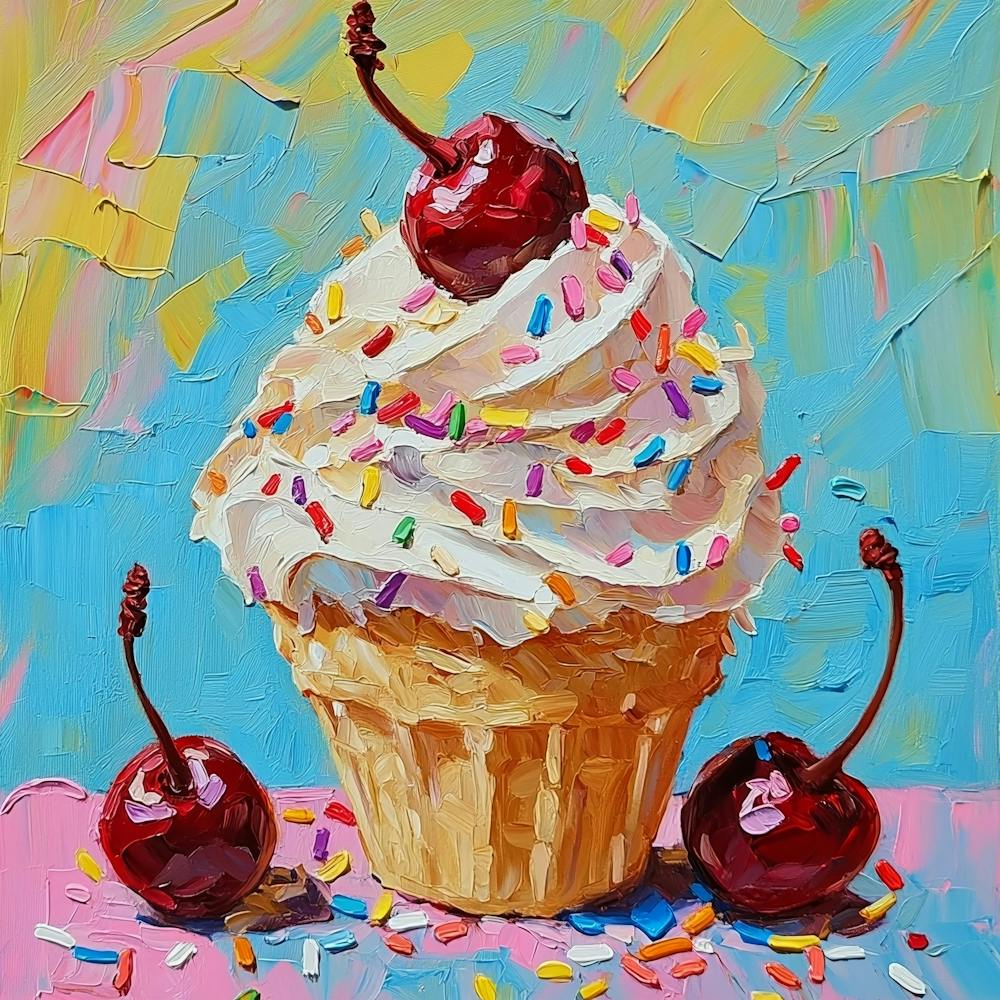 Cupcake With Sprinkles Art