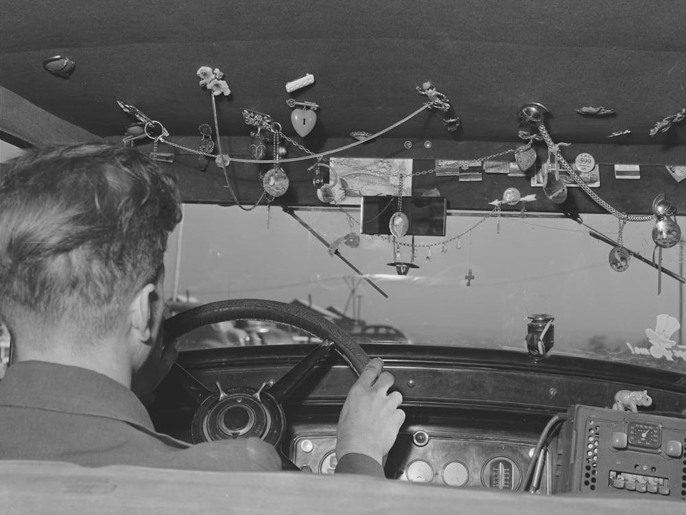 Trinkets In Agricultural Worker S Automobile, Wilder, Idaho By Russell Lee