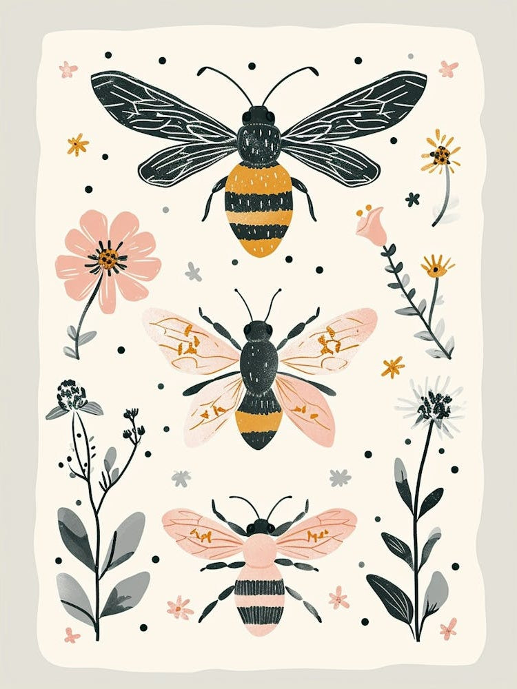 Colourful Insect Illustration Bee 11